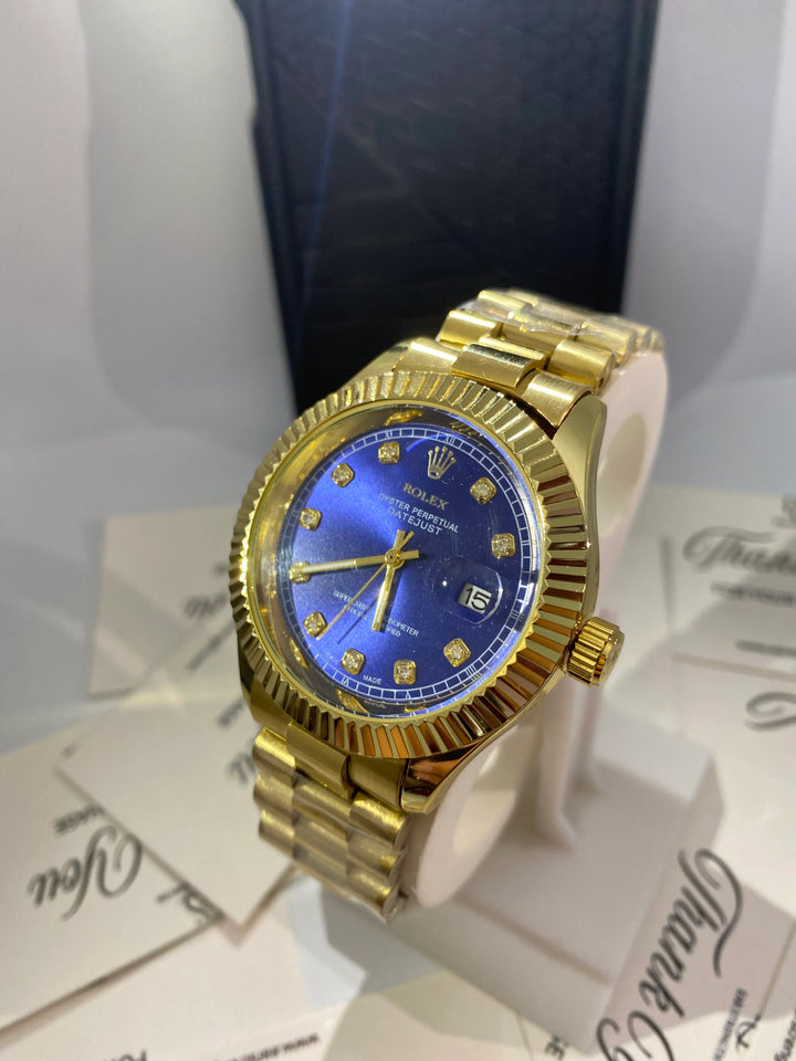 Rolex Oyster Perpetual Datejust – Blue Dial Gold Edition - EarStrength