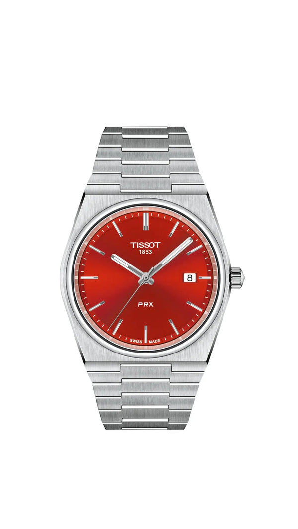 Tissot PRX 40mm – Red Sunray Dial, Stainless Steel - EarStrength