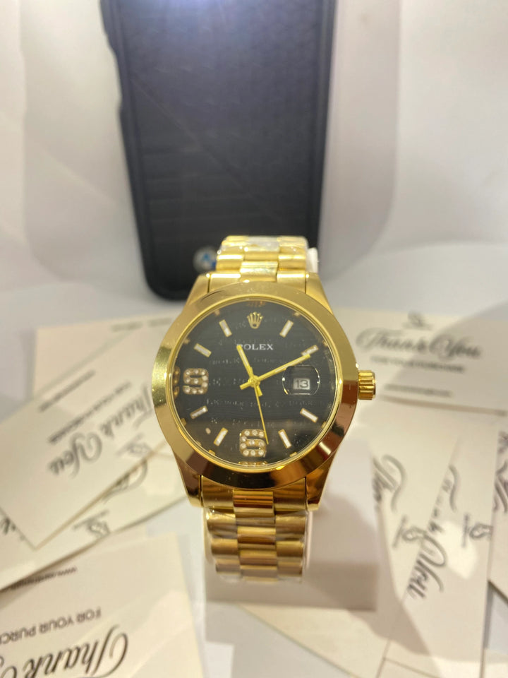 Rolex Oyster Perpetual Datejust – Black Dial Gold Edition - EarStrength
