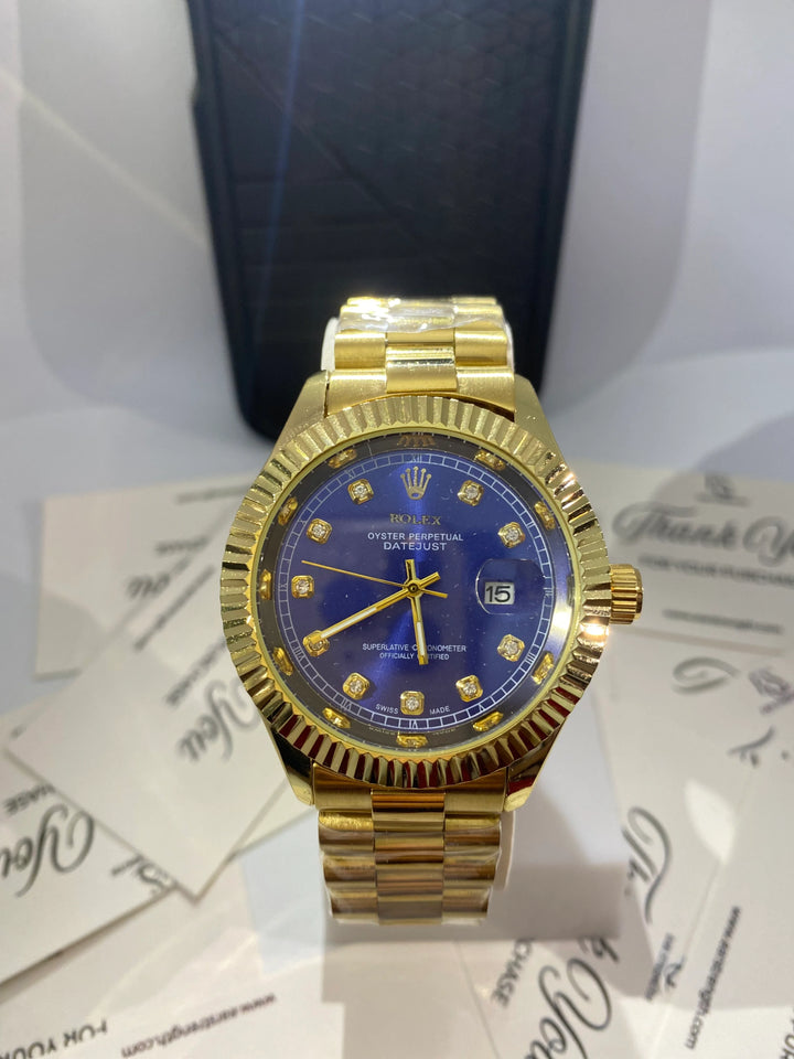 Rolex Oyster Perpetual Datejust – Blue Dial Gold Edition - EarStrength