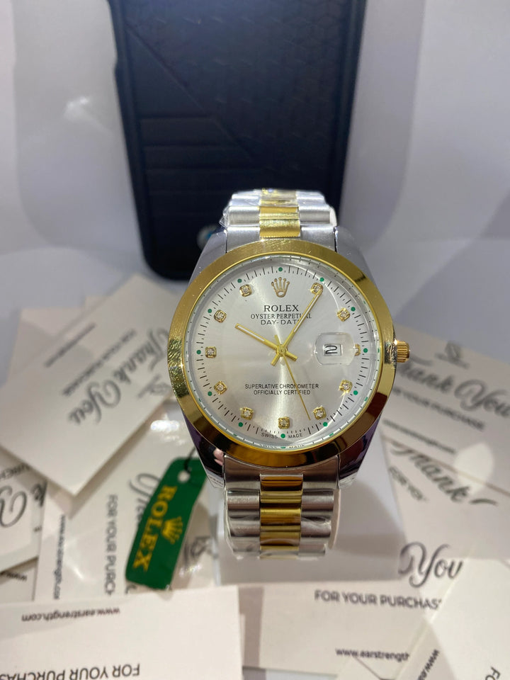 Rolex Datejust – Luxury Two-Tone Gold & Silver with Golden Diamond Dial - EarStrength