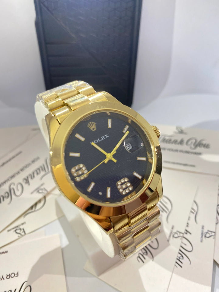 Rolex Oyster Perpetual Datejust – Black Dial Gold Edition - EarStrength