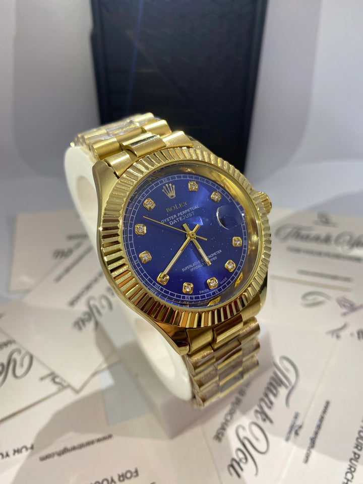 Rolex Oyster Perpetual Datejust – Blue Dial Gold Edition - EarStrength