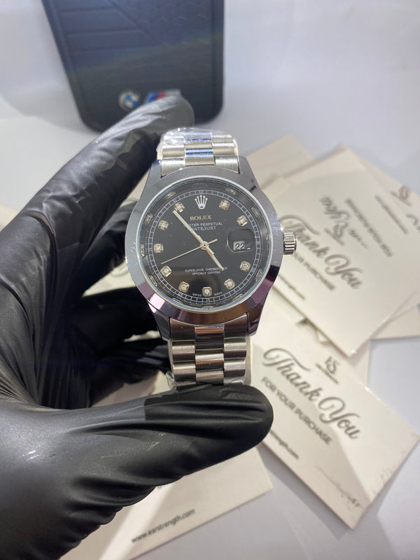 Rolex Oyster Perpetual Datejust – White Dial with Silver Diamond - EarStrength