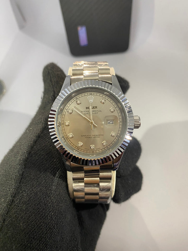 Rolex Datejust Silver Diamond Dial, Oyster Bracelet - EarStrength